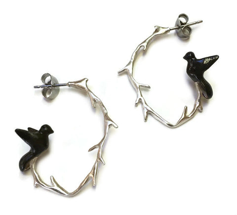 Chee-Me-No Jewelry - Bird on a Vine Earrings