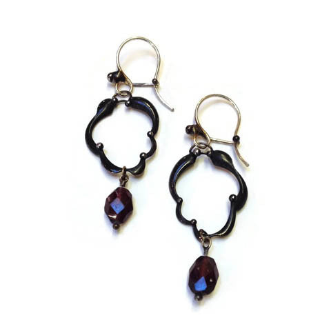 Katia Olivova Jewelry - Earrings with Garnet