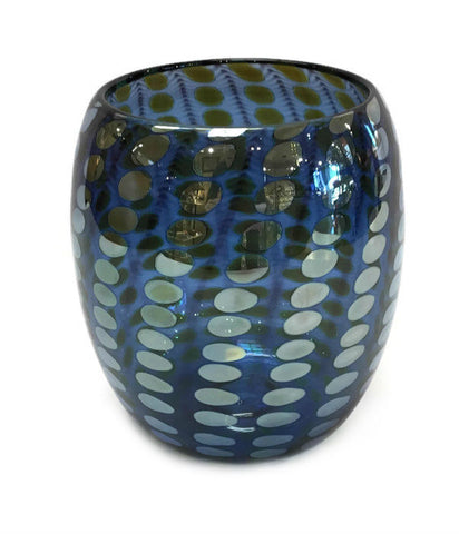 Philabaum Glass - Mirrored Nutty Bowl in Blue