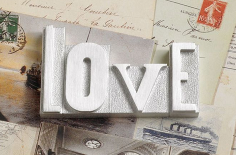 Vilmain by Danforth Pewter  - Love Letters Paperweight
