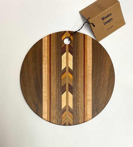 Wooden Images - Round Walnut Cutting Board