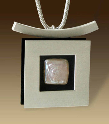 Mar Jewelry - Brushed Sterling Silver Square Pendant