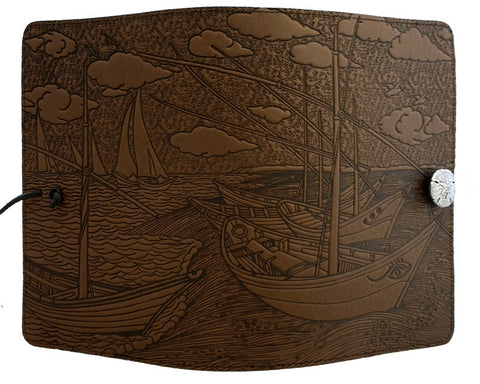 Oberon Design - Van Gogh Boats Large Refillable Leather Journal