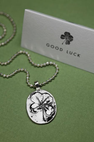 Vilmain Pewter - Sterling Silver Clover Necklace