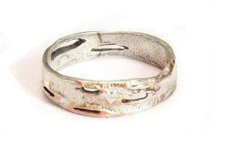 Silver Seasons - Michael Michaud - Birch Bark Narrow Ring