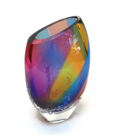 Blodgett Glass - Sea Foam Flat Vase in Aurora