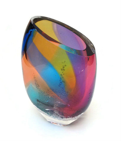 Blodgett Glass - Sea Foam Flat Vase in Aurora