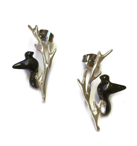 Chee-Me-No Jewelry - Bird on a Twig Post Earrings