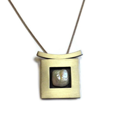 Mar Jewelry - Brushed Sterling Silver Square Pendant