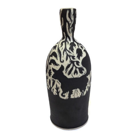 Oxide Pottery - Fox Bottle Vase