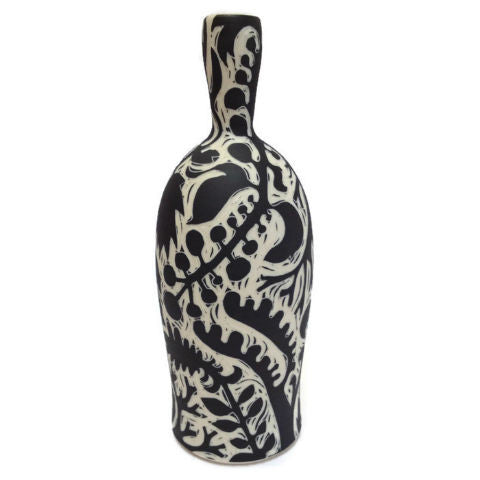 Oxide Pottery - Light Botanical Bottle Vase