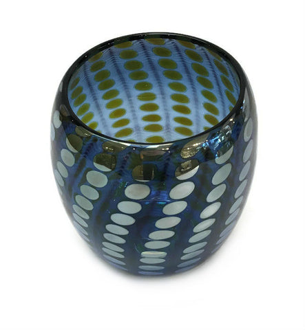 Philabaum Glass - Mirrored Nutty Bowl in Blue