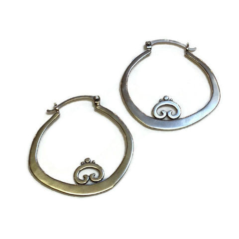 Sasha Bell Jewelry - Bent Hoop Swirl Earrings