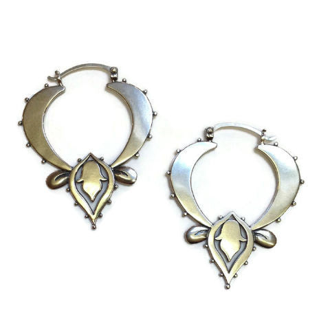 Sasha Bell Jewelry - Large Lotus Hoop Earrings