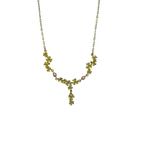 Silver Seasons by Michael Michaud - Pink Pearl Clover Petite Necklace