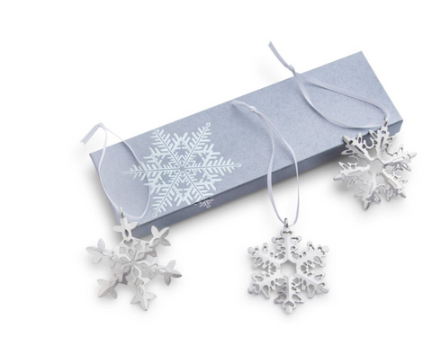 Vilmain Pewter - Snowflake Trio Ornament Set