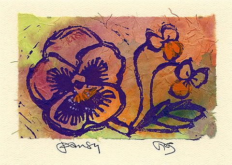 Salmonberry Studio - Pansy Note Card