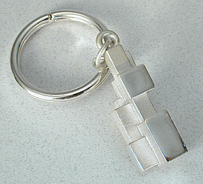 Vilmain Pewter - Sculpture 2 Key Ring in Sterling Silver