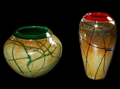 Viscosity Glass - Golden Gem Vases