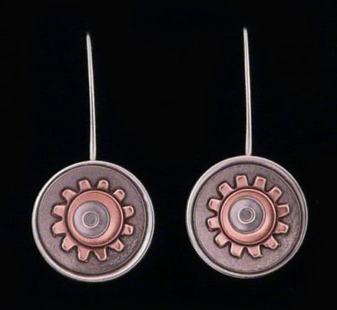 Kenneth Pillsworth Jewelry - Concave Sprocket Earrings