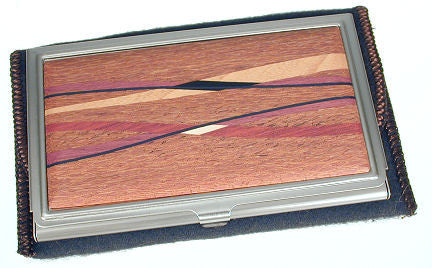 Davin & Kesler - Woodworking - Business Card Case - Lacewood with Assorted Inlaid  Hardwoods