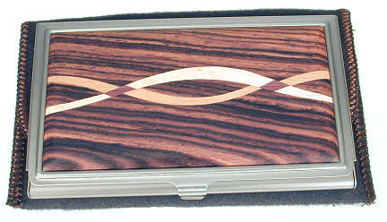 Davin & Kesler - Woodworking - Business Card Case - Cocobolo with Assorted Inlaid  Hardwoods