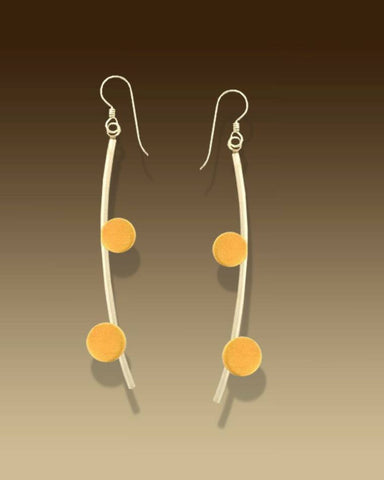 Mar Jewelry - Brushed Sterling Silver and Nu-Gold Double Dot Earrings
