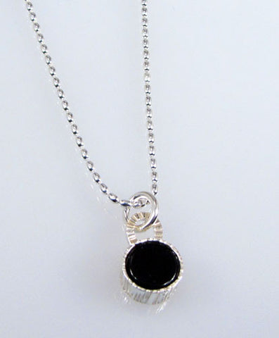 Renee Ford - Panicmama Jewelry -  Zen Single Dot Pendant with Onyx