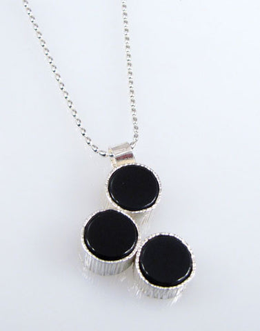 Renee Ford - Panicmama Jewelry -  Zen Three Dots Pendant with Onyx