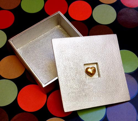 Vilmain Pewter - Golden Heart Treasure Box